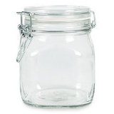 Bormioli Rocco Fido Italian Glass Facet Storage Canning Jars -1 Liter