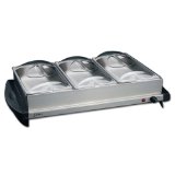 Deni 15105 Stainless Steel Triple Buffet Server Warming Tray