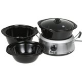 Hamilton Beach 33135 3-in-1 Slow Cooker with 2, 4, and 6-Quart Crocks