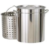 Bayou Classic 1122 122-Quart Stainless Steel Stockpot with Boil Basket
